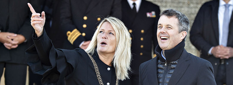 Borgmester Birgit S. Hansen (S) sammen med kronprinsen under Frederikshavns købstadsjubilæum i 2018.<br />Foto: Henning Bagger, Ritzau Scanpix