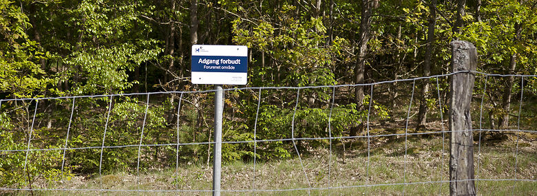 Collstrop-grunden lige uden for Hillerød. Fra1936-1976 havde Collstrop, Dansk Træimprægnering A/S her et produktionsanlæg til trykimprægning af træmaster med blandt andet midlet CCA (kobber, krom og arsen). Ved anlæggets lukning blev der efterladt en meget kraftig jordforurening med anslået cirka 35 ton arsen (stærkt kræftfremkaldende, meget giftigt), cirka 5 ton krom og cirka 7 ton kobber. Det terrænnære grundvand er forurenet med arsen. En del af dette drænes ud i grøfterne, der har udløb i Esrum Sø.
<br />Foto: Anders Tvevad, Ritzau Scanpix