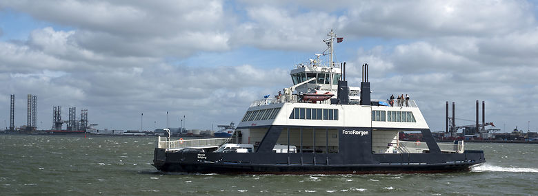Der er blandt andet færgen Menja, der sejler mellem Esbjerg og Nordby, der skal bygges om til el-drift. <br />Foto: Johnny Madsen, Biofoto/Ritzau Scanpix