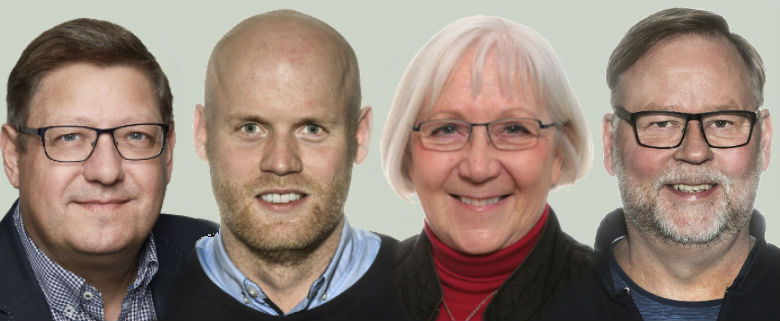 Fra venstre John Snedker, Søren Lambertsen, Connie Geissler og Jørgen Ahlquist.<br />Foto: Esbjerg Kommune