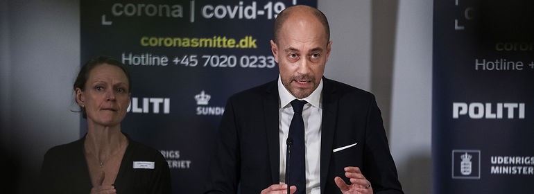 Søndag er Magnus Heunicke (S) igen klar med ny teststrategi, hvor blandt andre gravide og spædbørn kan testes.<br />Foto: Martin Sylvest, Ritzau Scanpix