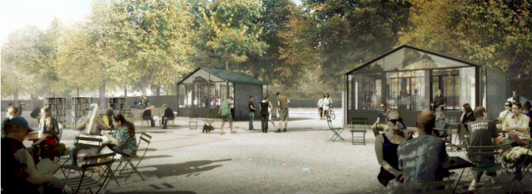 Indgangen ved Enghaveparken, som den er på vej til at se ud.<br />Foto: Realdania