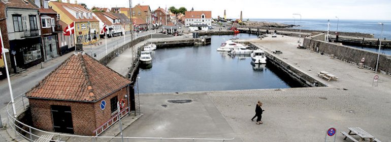 Allinge Havn som den ser ud når der ikke er Folkemøde.<br />Foto: Nils Meilvang, Ritzau Scanpix